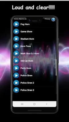 Horns Alarms and Sirens android App screenshot 2